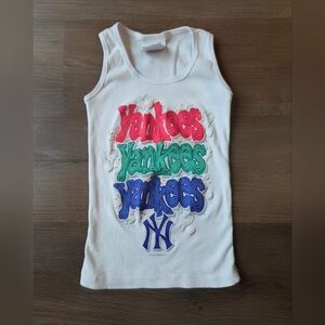 2012 Genuine Merchandise NY Yankees Baseball Graphic Ribbed Tank Top Girls 6X